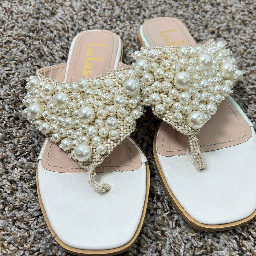 Lulus Pearl Sandals- Size 8